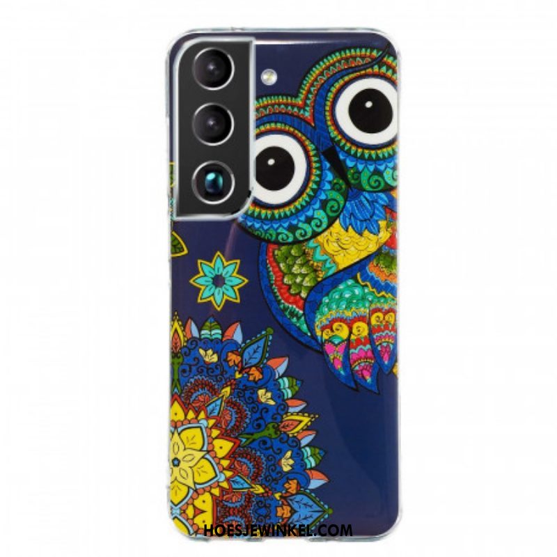 Hoesje voor Samsung Galaxy S22 Plus 5G Fluorescerende Uil Mandala