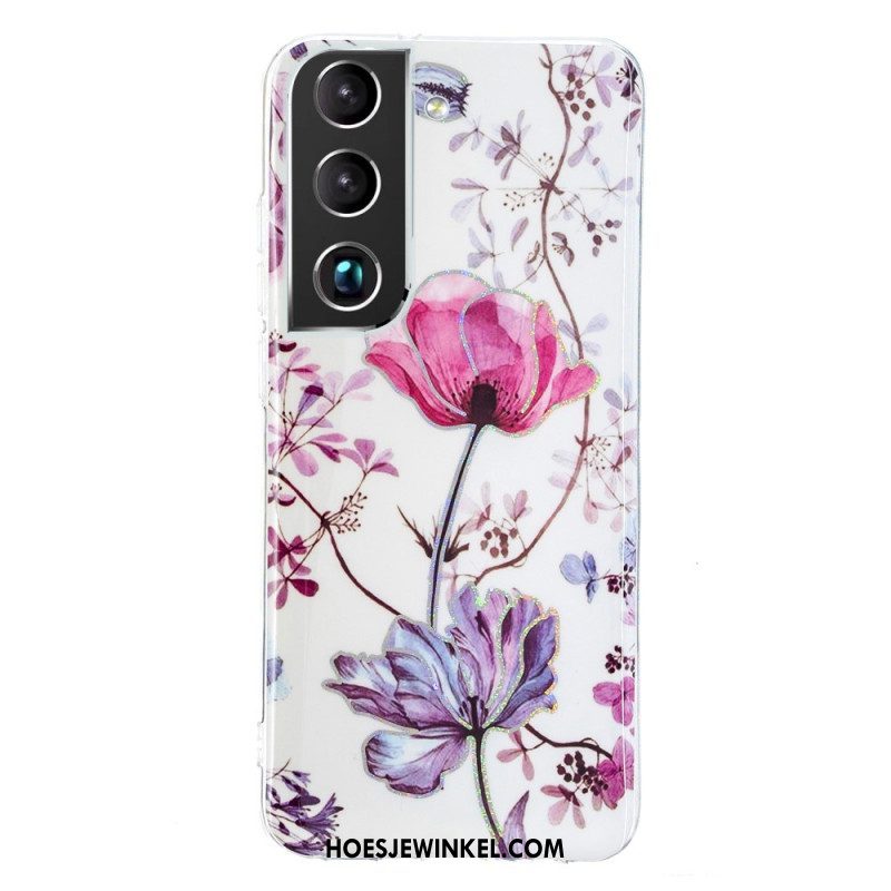 Hoesje voor Samsung Galaxy S22 Plus 5G Gemarmerde Bloemen