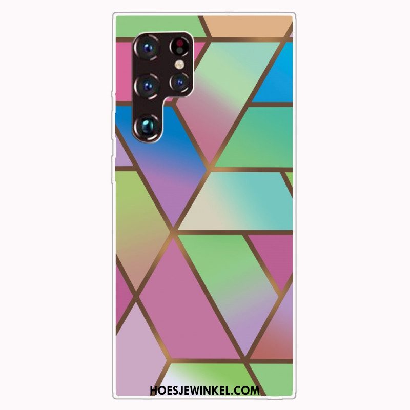 Hoesje voor Samsung Galaxy S22 Ultra 5G Geometrisch Marmer