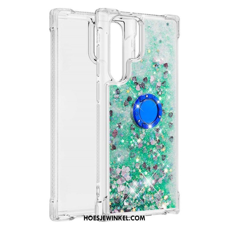 Hoesje voor Samsung Galaxy S22 Ultra 5G Glitter Ringbeugel