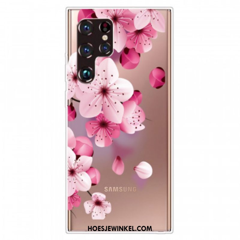 Hoesje voor Samsung Galaxy S22 Ultra 5G Kleine Roze Bloemen