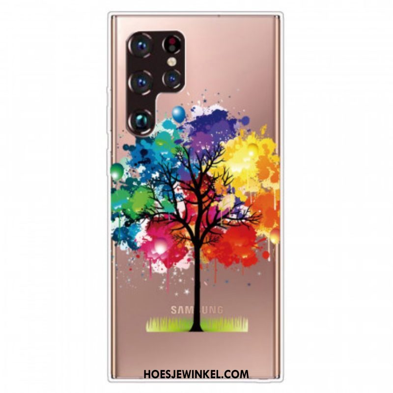 Hoesje voor Samsung Galaxy S22 Ultra 5G Naadloze Aquarel Boom