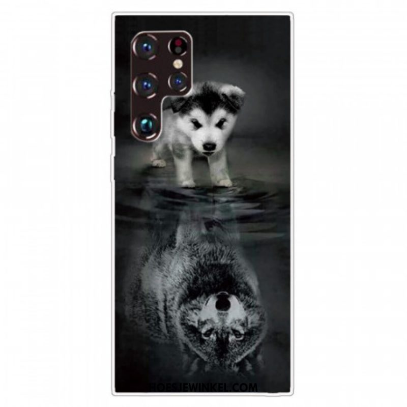 Hoesje voor Samsung Galaxy S22 Ultra 5G Puppy-droom