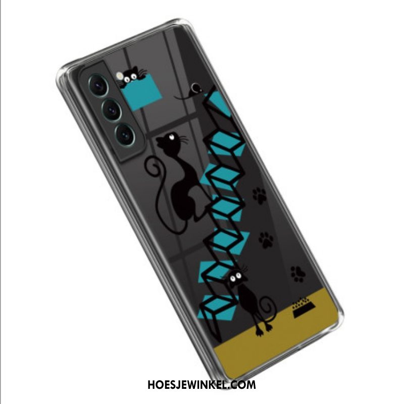 Hoesje voor Samsung Galaxy S23 5G Transparante Grappige Katten