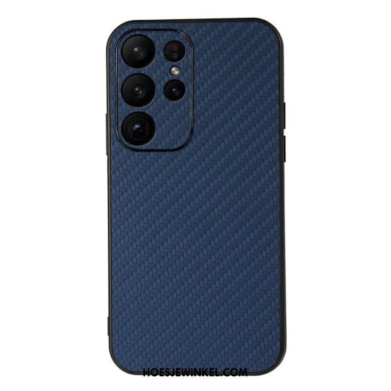 Hoesje voor Samsung Galaxy S23 Ultra 5G Klassieke Koolstofvezel