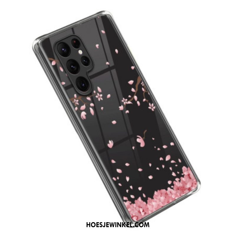 Hoesje voor Samsung Galaxy S23 Ultra 5G Roze Roosjes