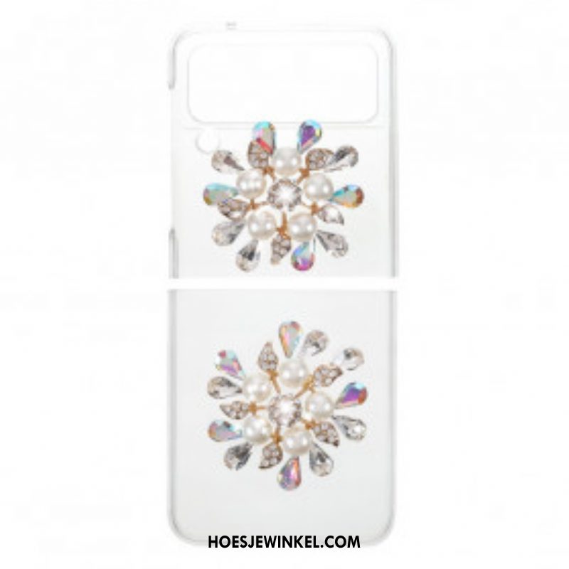 Hoesje voor Samsung Galaxy Z Flip 3 5G Folio-hoesje Bloemen Edelsteen
