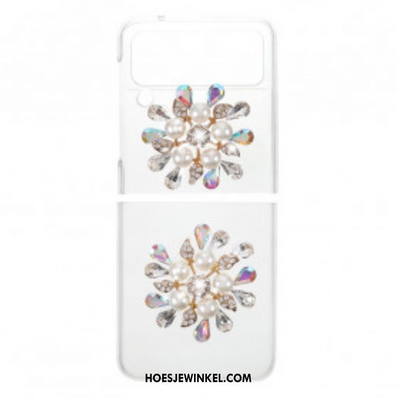 Hoesje voor Samsung Galaxy Z Flip 3 5G Folio-hoesje Bloemen Edelsteen