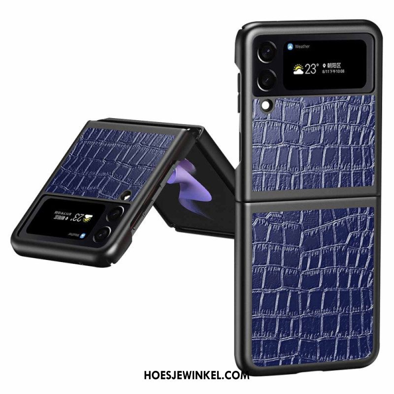 Hoesje voor Samsung Galaxy Z Flip 4 Folio-hoesje Krokodillenhuidstijl