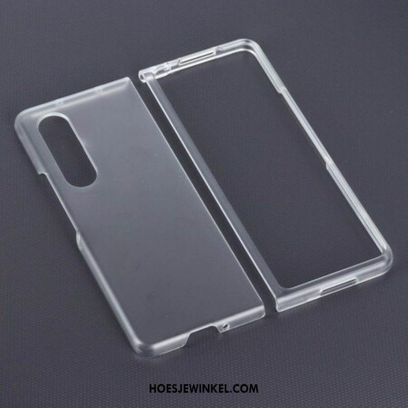 Hoesje voor Samsung Galaxy Z Fold 3 5G Mat Doorzichtig Plastic