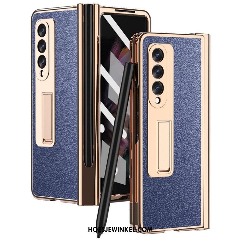 Hoesje voor Samsung Galaxy Z Fold 3 5G Multifunctioneel Litchi-leer