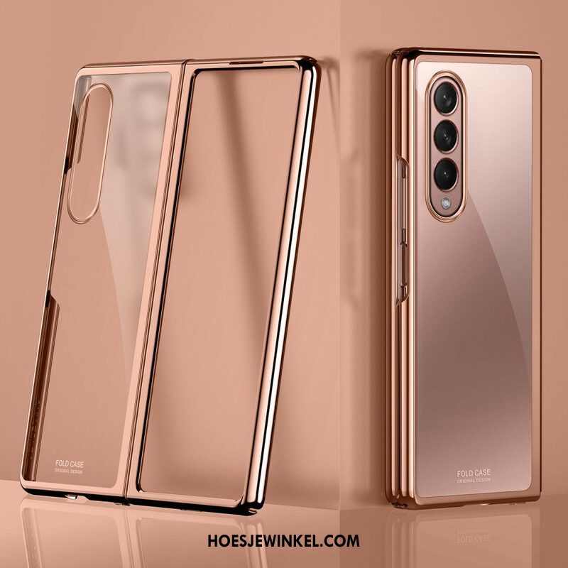 Hoesje voor Samsung Galaxy Z Fold 3 5G Transparante Metalen Randen