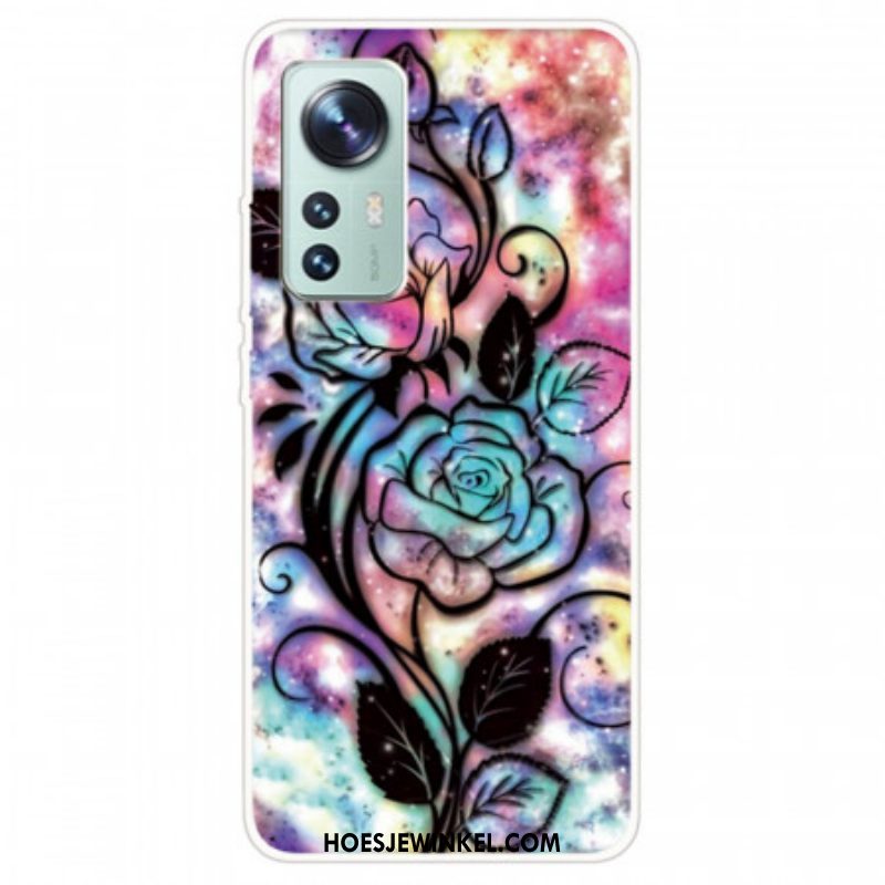 Hoesje voor Xiaomi 12 Pro Grafisch Bloemensilicone