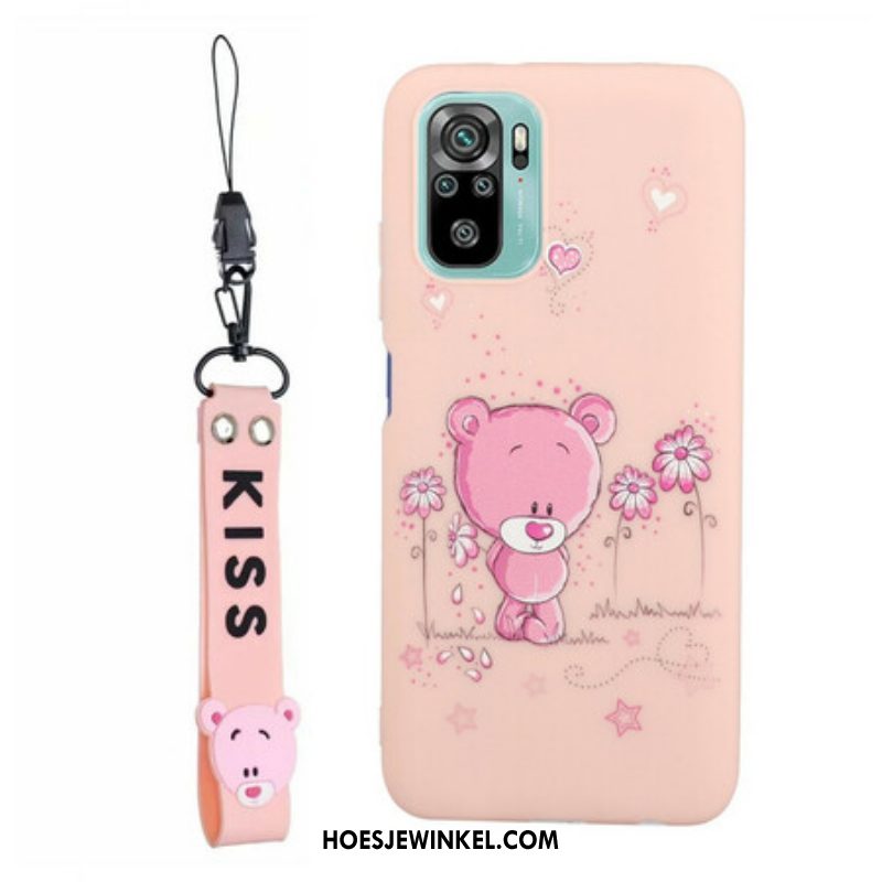 Hoesje voor Xiaomi Redmi Note 10 / 10S Beer Met Lanyard