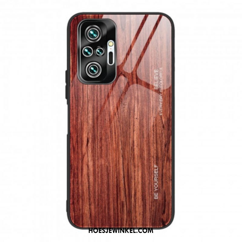 Hoesje voor Xiaomi Redmi Note 10 Pro Houtdesign Gehard Glas