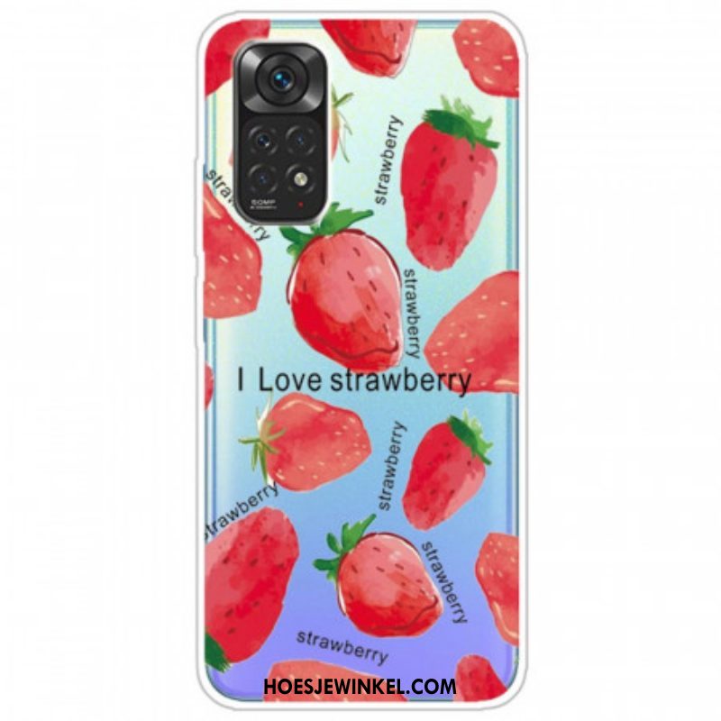 Hoesje voor Xiaomi Redmi Note 11 / 11S Aardbeien / Ik Hou Van Aardbei