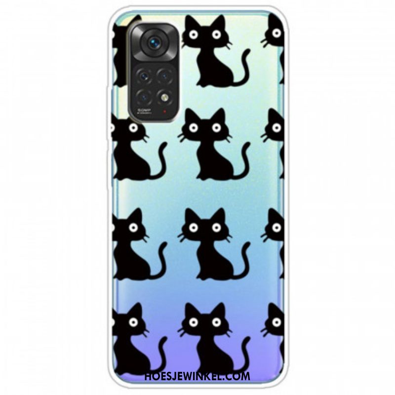 Hoesje voor Xiaomi Redmi Note 11 / 11S Meerdere Zwarte Katten