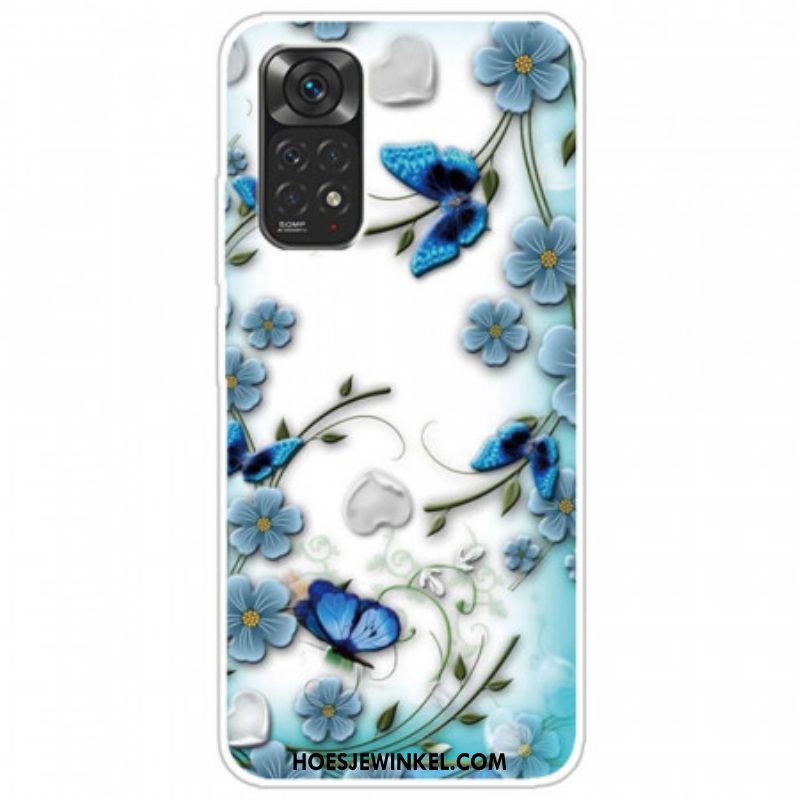 Hoesje voor Xiaomi Redmi Note 11 / 11S Naadloze Retro Vlinders En Bloemen