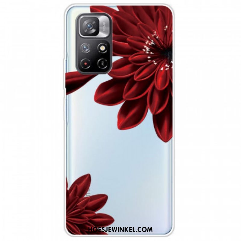 Hoesje voor Xiaomi Redmi Note 11 Pro Plus 5G Rode Bloemen