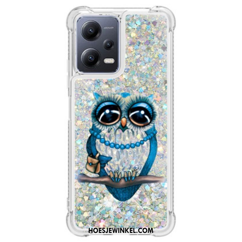 Hoesje voor Xiaomi Redmi Note 12 5G Pailletten Miss Uil