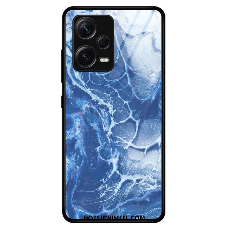 Hoesje voor Xiaomi Redmi Note 12 Pro Plus Marmeren Kleuren Gehard Glas