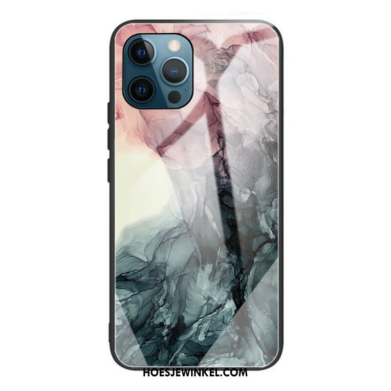 Hoesje voor iPhone 13 Pro Marmer Gehard Glas