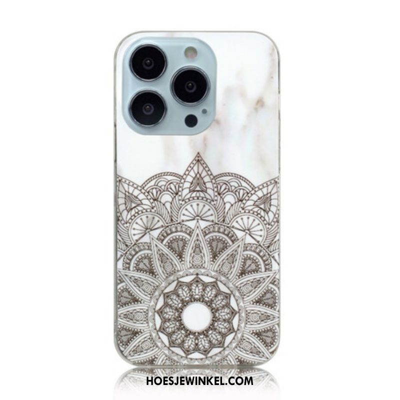 Hoesje voor iPhone 13 Pro Max Gemarmerde Mandala