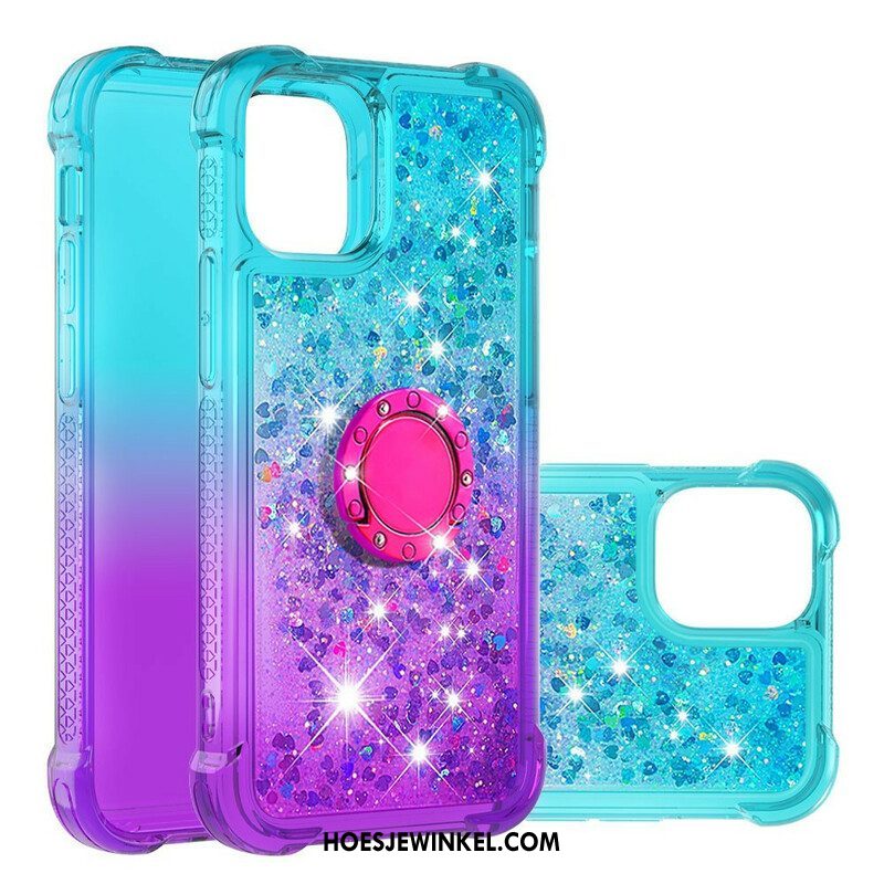 Hoesje voor iPhone 13 Pro Max Glitter Ringbeugel