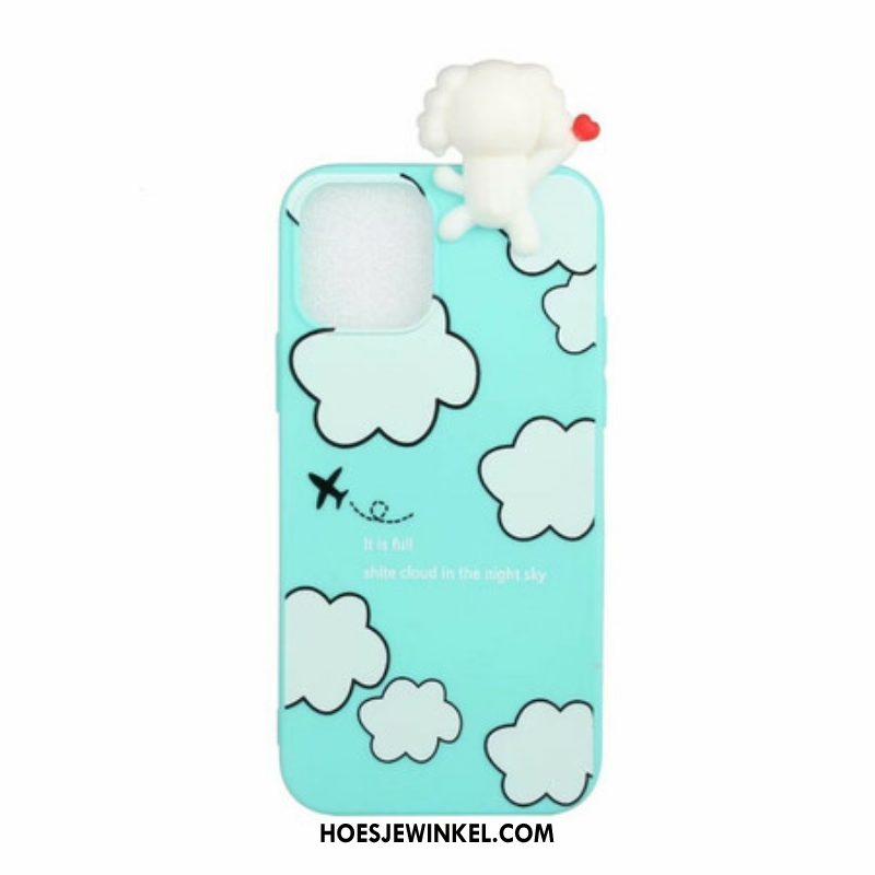 Hoesje voor iPhone 13 Pro Max Hond In De Wolken 3d