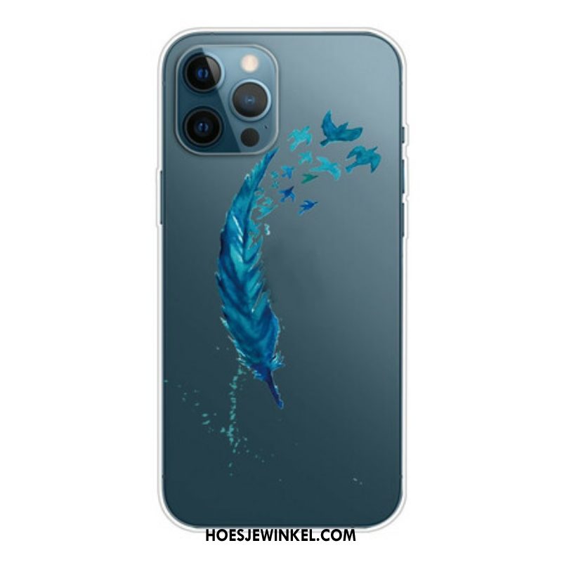 Hoesje voor iPhone 13 Pro Max Mooie Blauwe Veer