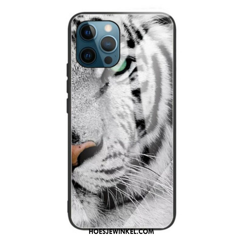 Hoesje voor iPhone 13 Pro Max Tijger Gehard Glas