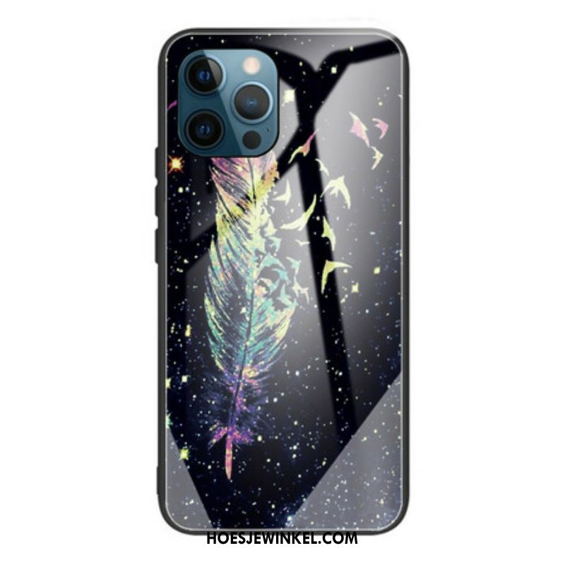 Hoesje voor iPhone 13 Pro Veren Gehard Glas