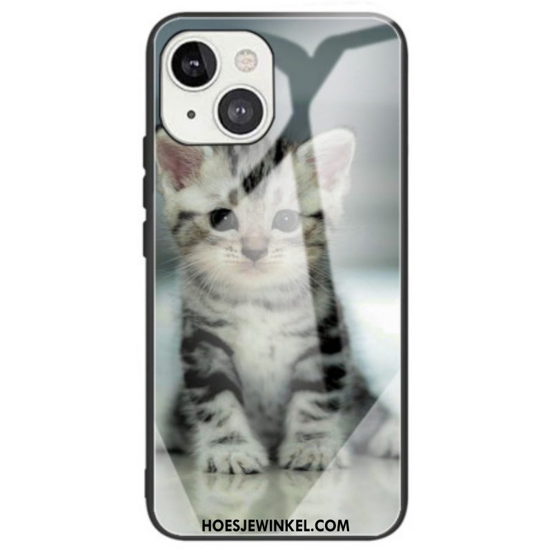 Hoesje voor iPhone 14 Kitten Gehard Glas