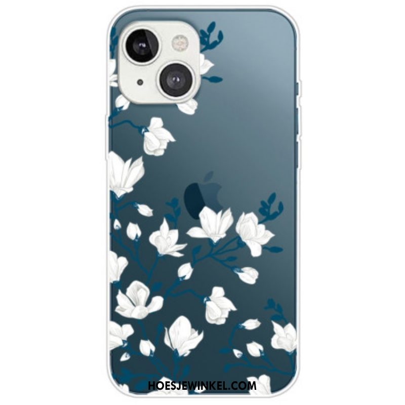 Hoesje voor iPhone 14 Plus Witte Bloemen