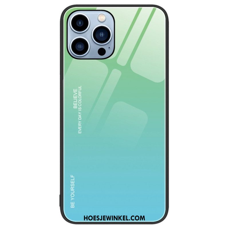 Hoesje voor iPhone 14 Pro Gehard Glas Wees Jezelf