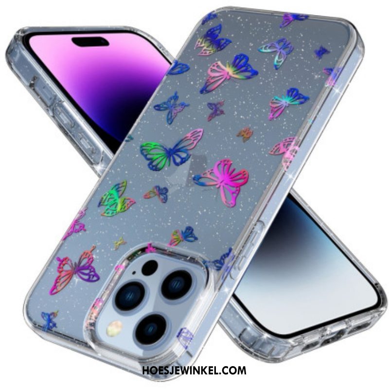 Hoesje voor iPhone 14 Pro Naadloze Vlinders