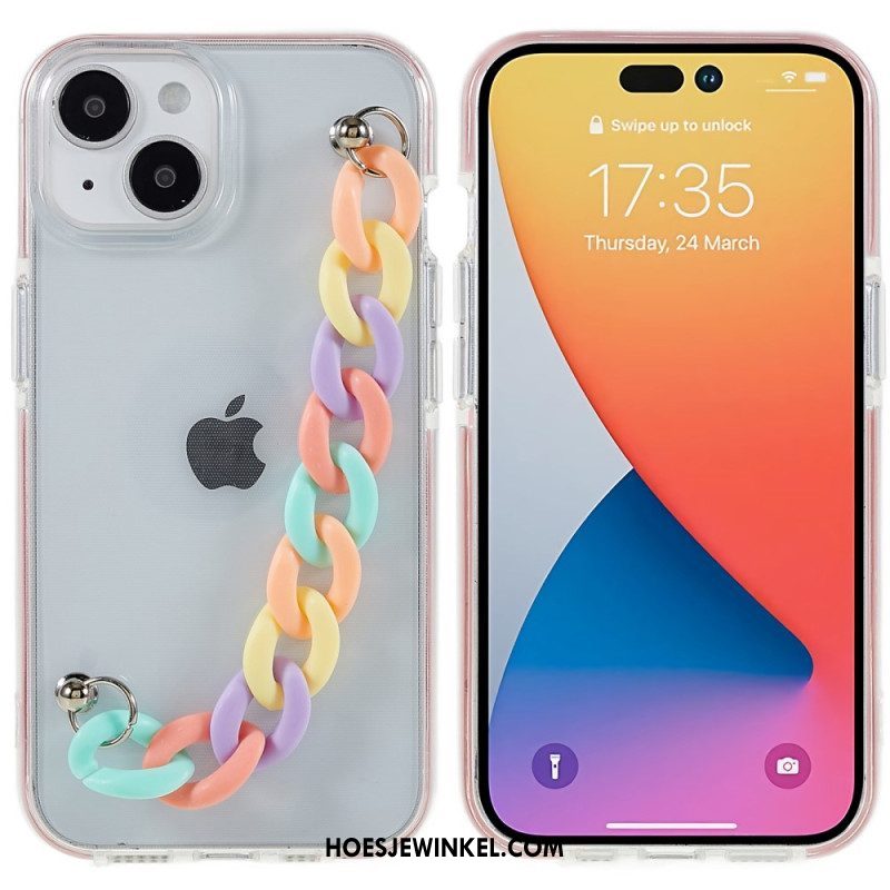 Hoesje voor iPhone 14 Siliconen Polsbandje