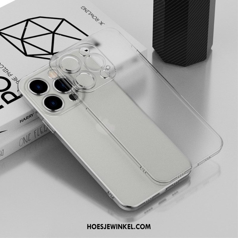 Hoesje voor iPhone 14 Transparante Metalen Stijl