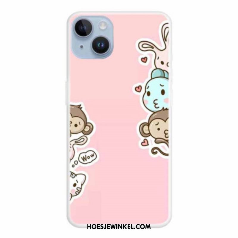 Hoesje voor iPhone 15 Plus Dieren Wauw