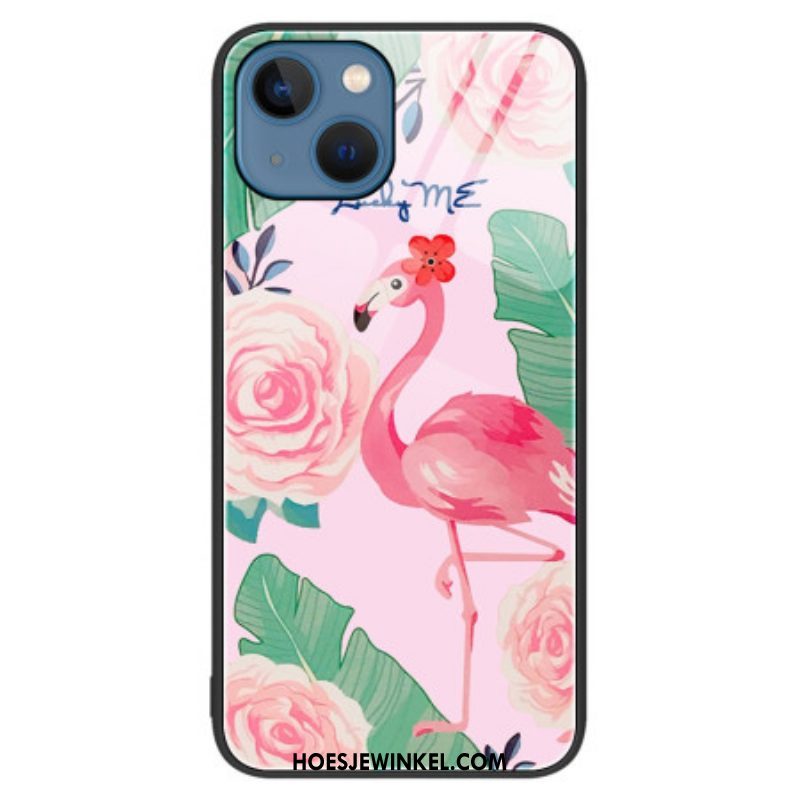 Hoesje voor iPhone 15 Plus Flamingo Gehard Glas