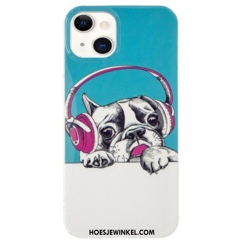 Hoesje voor iPhone 15 Plus Fluorescerende Hoofdtelefoon