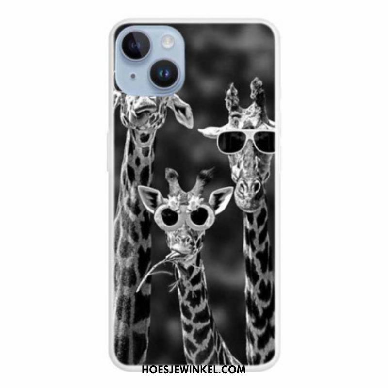 Hoesje voor iPhone 15 Plus Giraffen Incognito