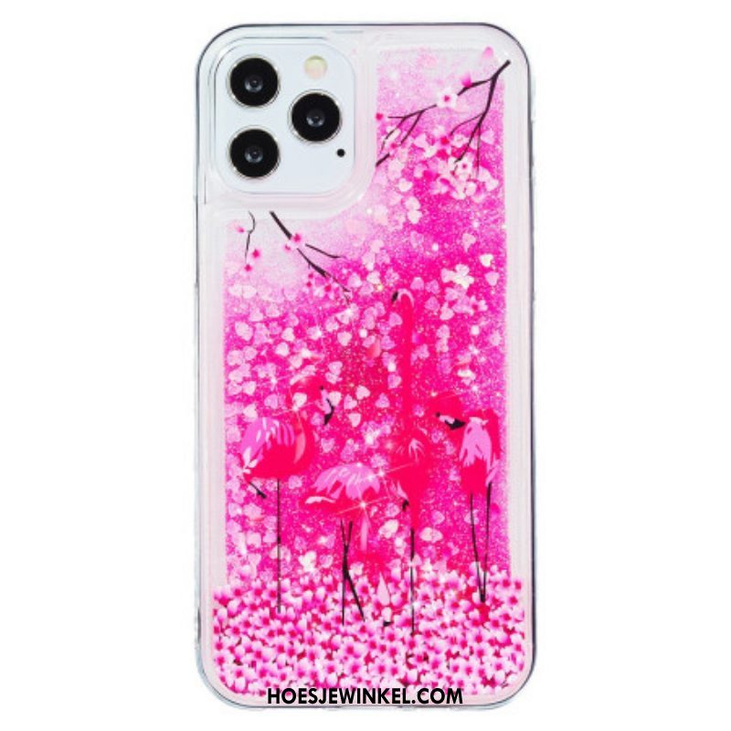 Hoesje voor iPhone 15 Pro Max Flamingoglitter