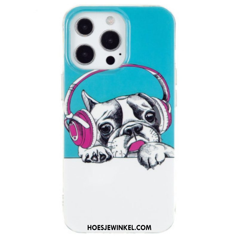 Hoesje voor iPhone 15 Pro Max Fluorescerende Hond