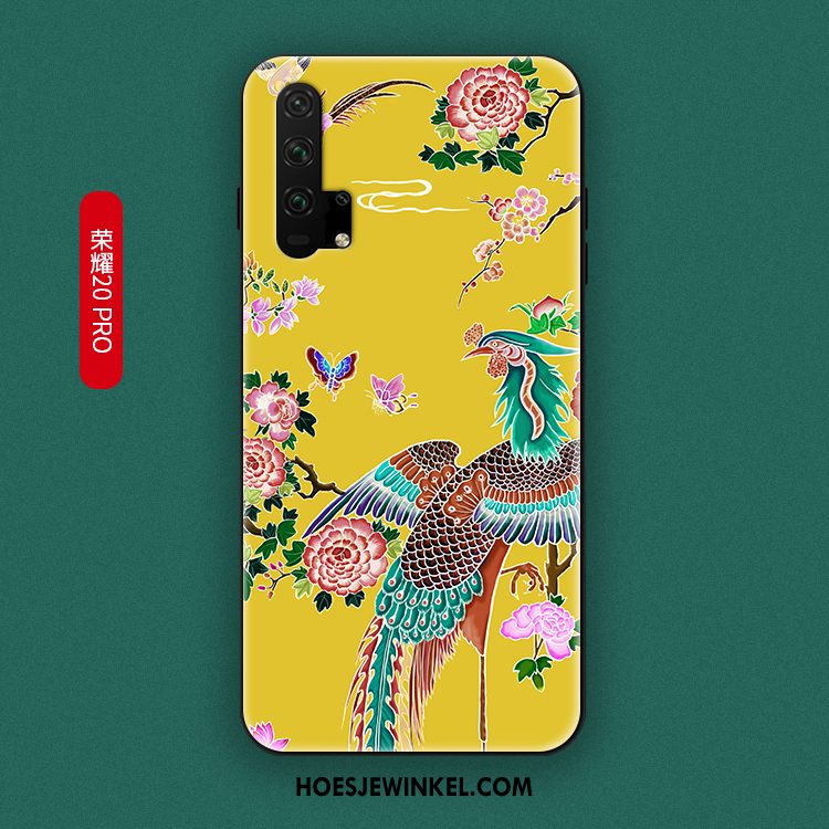 Honor 20 Pro Hoesje Net Red Geel Trendy Merk, Honor 20 Pro Hoesje Siliconen Hanger