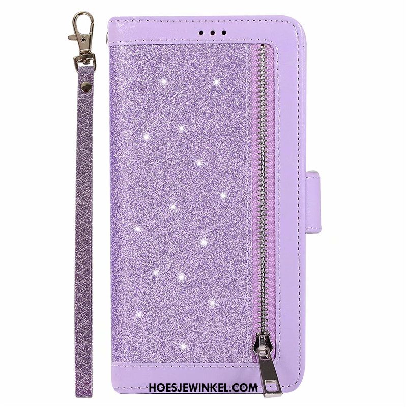 Honor 20 Pro Hoesje Portemonnee Echt Leer Kaart Tas, Honor 20 Pro Hoesje Roze Purper