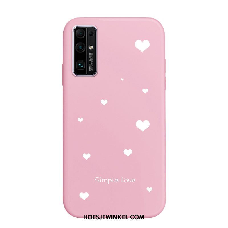 Honor 30 Hoesje Roze Mobiele Telefoon Geschilderd, Honor 30 Hoesje Eenvoudige Siliconen