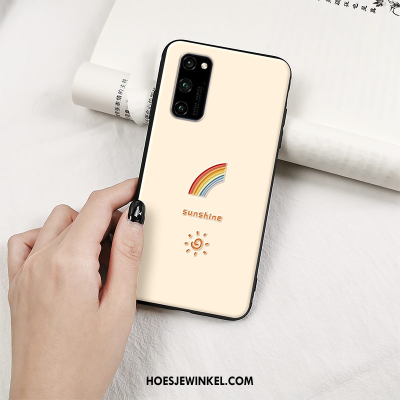 Honor 30 Pro Hoesje Anti-fall Schrobben Net Red, Honor 30 Pro Hoesje Mobiele Telefoon Geel