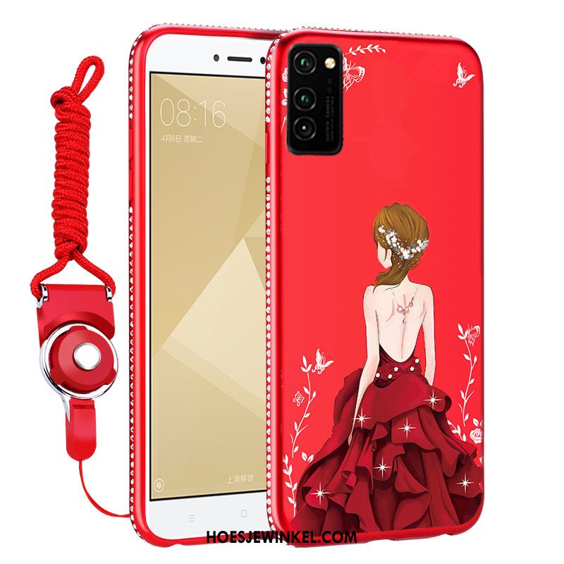 Honor View30 Hoesje Bescherming Rood Net Red, Honor View30 Hoesje Mobiele Telefoon All Inclusive