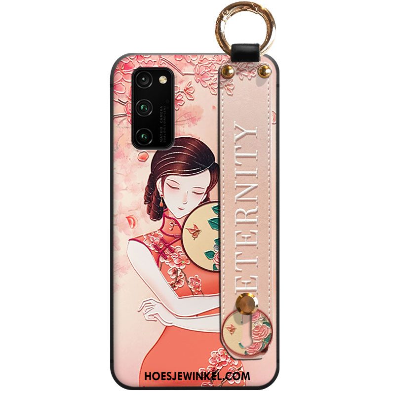 Honor View30 Pro Hoesje Scheppend Roze Ondersteuning, Honor View30 Pro Hoesje Chinese Stijl Nieuw